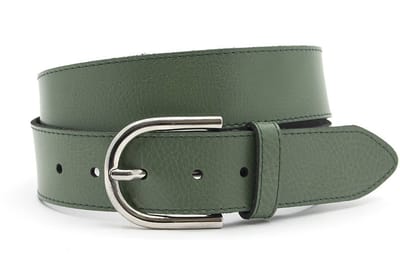 Dames riem groen met ovale gesp - 4 cm breed - Leer - Basic riem - Casual chique - Maat 90