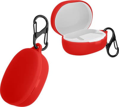 kwmobile Hoes geschikt voor Anker Soundcore Life P2 mini - Siliconen cover voor oordopjes in rood