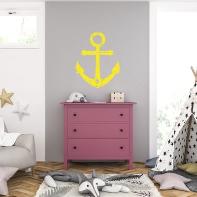 Muursticker - Anker - 46,4 x 59,2 - Geel
