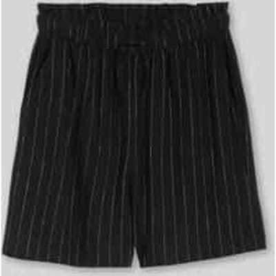 Tom Tailor Denim - Loszittende short met linnen - Maat XS - black beige vertical stripe