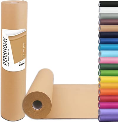 Bruine Kraftpapier Rol voor Inpakken, Knutselen en Bescherming - 44.5 cm x 9 meter