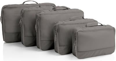 HEYS kledingzak EcoTex Packing Cubes Set 5pc Grey donkergrijs