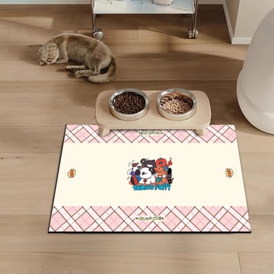 Eenvoudige Huisdierenmat Hond Zuignap Waterdicht Rijstkommat Mat Huishouden Kat en Hond Antislip Kan Worden Gesneden PU Leer Mat 30 * 40cm
