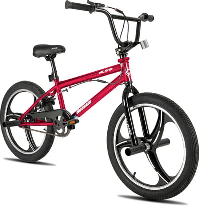 Hiland Freestyle BMX Fiets 20 Inch - Rood - Met Mag Wheels (3 Spaken), 360° Rotor & 4 Pegs - Jongens & Meisjes