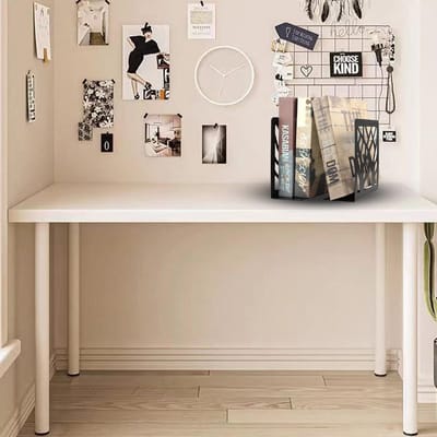 Inovra Plus - Boekenuiteinden Bookends Metaal Zwart 1 paar voor Boekenkast en Kantoordecoratie