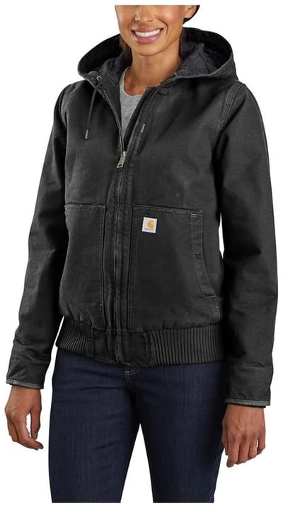 Carhartt Washed Duck Active Jacket - Dames Jas – Werkjas - Zwart - Maat XL