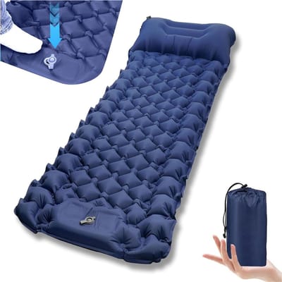 Quvo® Luchtbed met Ingebouwde Pomp - Luchtbed met Pomp - Luchtbed -Blauw - - 198cm x 68cm x 1 cm