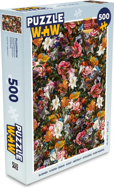 Puzzel Bloemen - Vlinder - Design - Kunst - Abstract - Schilderij - Oude meesters - Legpuzzel - Puzzel 500 stukjes