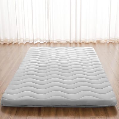 Japanse Vloermatras - Tatami Mat Slaapmat - Comfortabele Slaap - Hoge Dichtheid Schuim - 10 cm Dik - Grijs