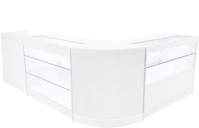 Vega led winkel toonbank set - wit - 120cm/60cm - 4-delig