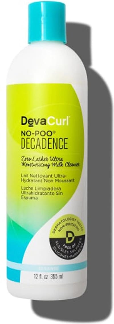 DevaCurl No-Poo Décadence (Nettoyant Lait Ultra Hydratant Sans Mousse - Pour Cheveux Super Bouclés) 355ml/12oz