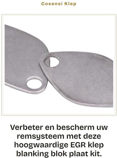 Dailygoods- EGR Klep Pakking Roestvrij Staal - EGR Valve Blanking Blok Plaat Kit - Duurzaam - Eenvoudig te Installeren - Geschikt voor ESPACE LAGUNA MASTER 2.2 2.5 dCi - Gewicht 50 g - Afsluitplaat