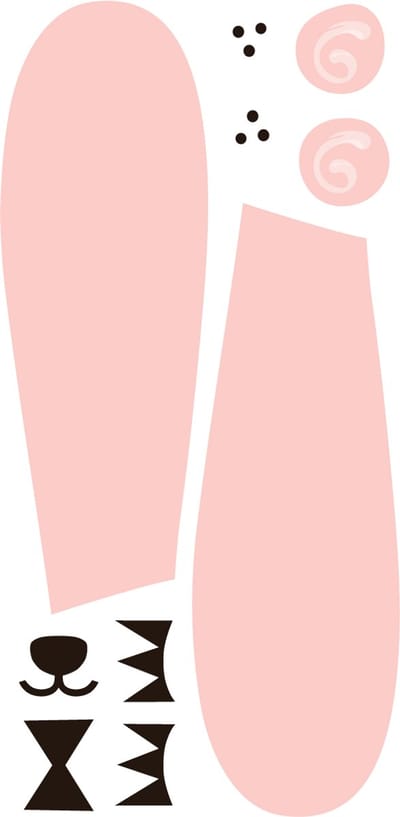Muurstickers - Lachend Konijn - Transparante Achtergrond - 200x100cm