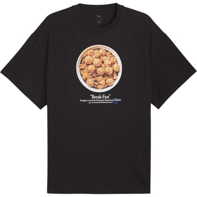 Puma Hootopia-T-shirt voor heren met 'Break Fast'-opdruk (Zwart)