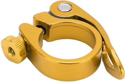 Fietszadelpenklem Quick Release - Zadelpenklem Aluminium - Zadelhoogte Verstellen - Lichtgewicht Aluminium - 349 mm - Goud