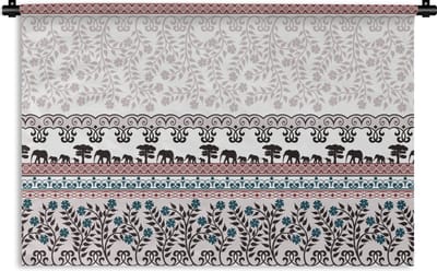 Wandkleed - Wanddoek - Patronen - Safari - Olifant - Afrika - 90x60 cm - Wandtapijt