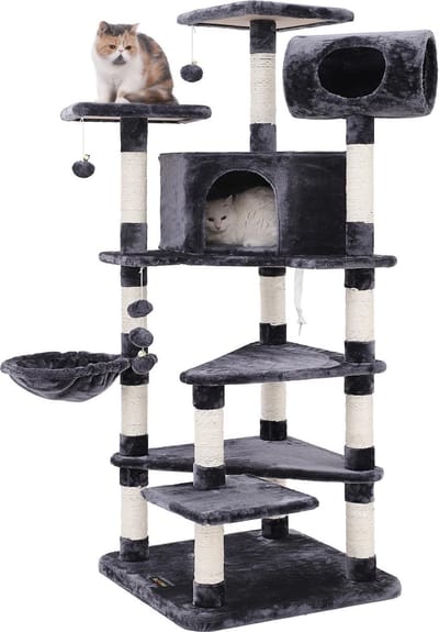 Feandrea Luxe Klimboom Voor Katten XXL - Krabpaal - Kattenhuis Met Hangmat