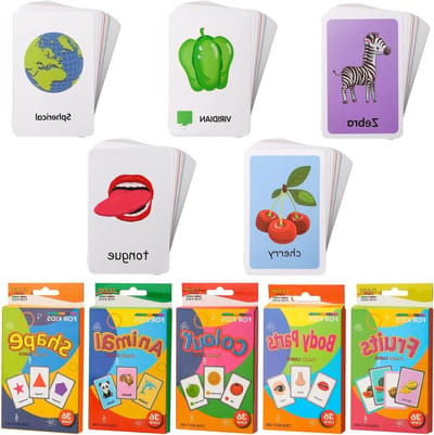 Educatieve Flashcards voor Kinderen - 180 Stuks voor Vroeg Leren, Woordenschat, Dieren, Kleuren en Vormen