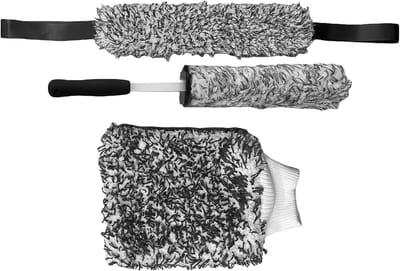 Wielreiniger Borstel Set - Autowiel Borstel - Velgen Reinigen - Krasvrije Microvezel - 3 Delen - Zwart