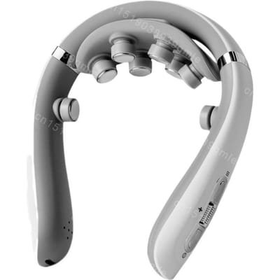 Elektrische Nekmassager 10 Modi EMS Puls Infrarood Warmte Massager Spierontspanning Nekmassager Gereedschap Ontspanning Cervicale Verlichting Pijn wit