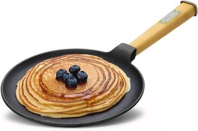 Pannenkoekenpan 24cm | Gietijzeren Pan voor Crêpes, Pannenkoeken en Omeletten | Geschikt voor Inductie en Oven