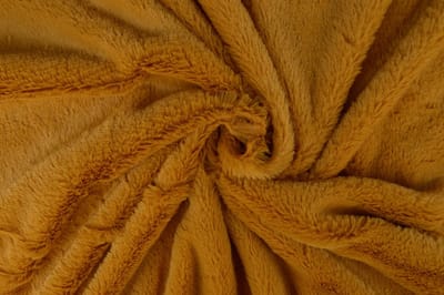 50 meter zachte bont stof - Okergeel - Pluche stoffen - 155cm breed