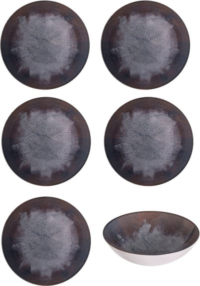 Hazel & Bos Juntos - Kom - 17,5 cm - Porselein - Set van 6 – Concreto