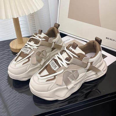 Kleine Witte Schoenen Dames Lente en Herfst Nieuwe Dikke Zool Ronde Neus Daddy Schoenen Casual Sportschoenen Trendy Campus Stijl 40 gray