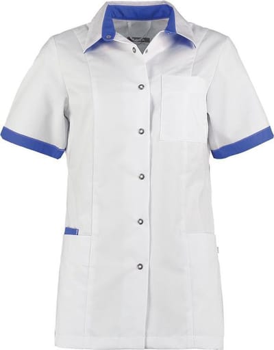 Haen / Ballyclare Dames Zorgjas Fijke- Wit / Royal Blue - Maat S