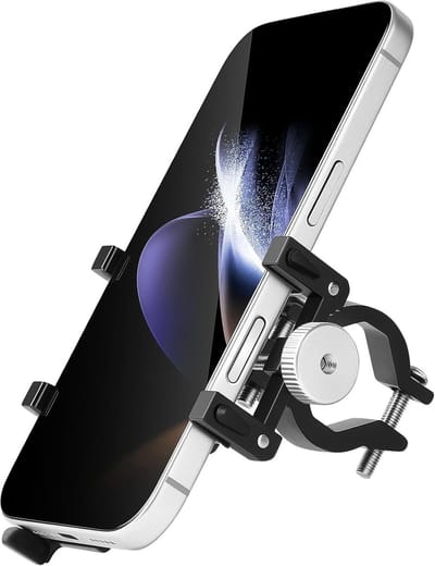 Universele aluminium motorfiets telefoonhouder, fietstelefoonhouder voor smartphones van 4,5-7,0 inch, motorfiets telefoonhouder accessoires voor elektrische scooters en - stabiel en duurzaam