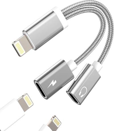 2-in-1 Lightning Adapter voor Oortjes en Opladen - AUX Audio Splitter en Oplaadkabel voor iPad en iPhone