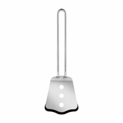 Eva Trio - Spatula short with silicone - Polished steel - 25.5 cm
