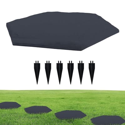 Tuinstapstenen set - Decoratieve tegels - Tuinpad aanleggen - Veilige grip grondhaken - 39 cm diameter - Zeshoek