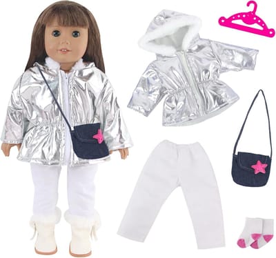 5 Delen Kleding Set voor Baby Poppen (30-45 cm) - Trendy Outfit met Hoodie, Broek en Accessoires