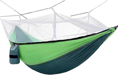 Hangmat met net - Kampeerhangmat Reishangmat - Ontspannen Buiten - Sneldrogend Nylon - 260 x 140 cm - One Color