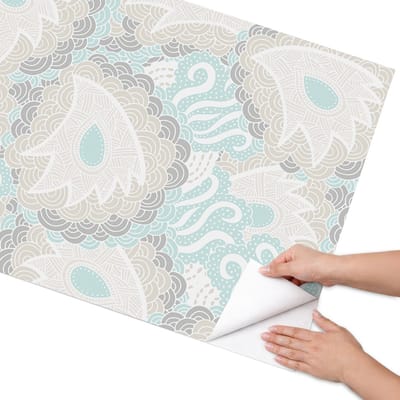 Coloray Meubel Wrap Folie - Romig Meubelfolie - 75x150 cm - Decoratiefolie Organische patronen - Meubel Wrap Folie - Abstract Meubelfolie - Plakfolie Meubels - Keuken decoratie - Achtergronden en patronen