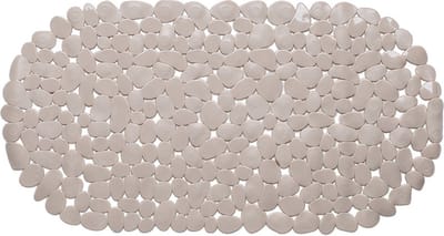 Wicotex Douchemat - ovaal - taupe - steentjes - 68 x 35 cm - Schimmelbestendig - Anti-slip