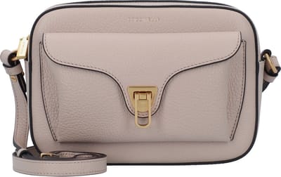 COCCINELLE Leren Schoudertas Beat Soft Camera Bag Rosette Beige