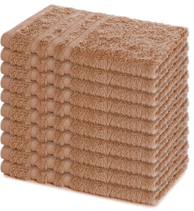 Lavea® Set van 10 handdoeken 30x50 cm, 100% katoen – Zacht en absorberend – Voor thuis, hotel, spa en gasten – Perfect als handdoek / gastendoekje – Cappuccino