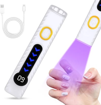 carmdering - Tragbare UV Nagellampe - Wiederaufladbare Mini LED Nagellampe - UV Lampe für Gelnägel - Duurzaam Plastic - Compact Stiftontwerp - Ideaal Voor Onderweg - 1 Stuk