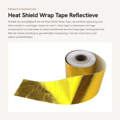 Dailygoods- Heat Shield Tape - Hoge Temperatuur Weerstand - Isolatietape - Geluidsisolatie - Waterdicht - Sterke Hechting - Aluminium Folie 50mm x 10m
