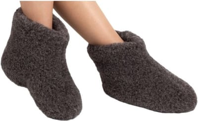 Woolwarmers wollen sloffen handgemaakt in Nederland - hoge pasvorm - comfortabel - suède zool 46