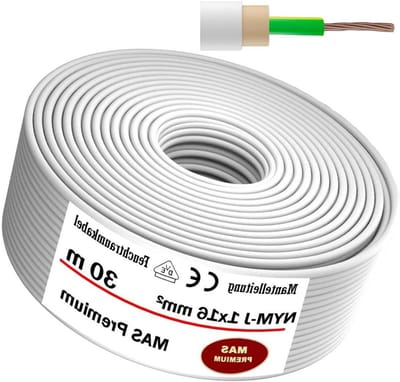 Stroomkabel Vochtige Ruimtes - Mantelleiding Elektrische Kabel - Vaste Installatie - Voldoet aan VDE-norm - 1x16 mm² 30 m - Grijs