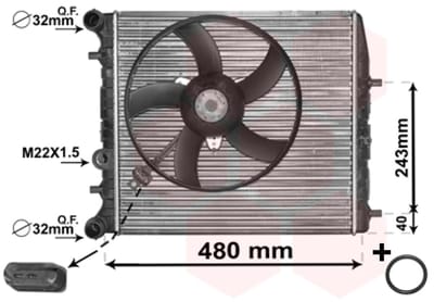 Van Wezel - RADIATOR VOOR SEAT CORDOBA 2002-2009 6Q0121201HA