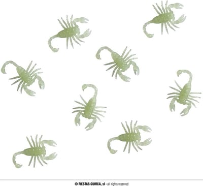 Fiestas Guirca - Decoratie schorpioenen Glow in the dark (8 stuks) - Halloween - Halloween Decoratie - Halloween Versiering