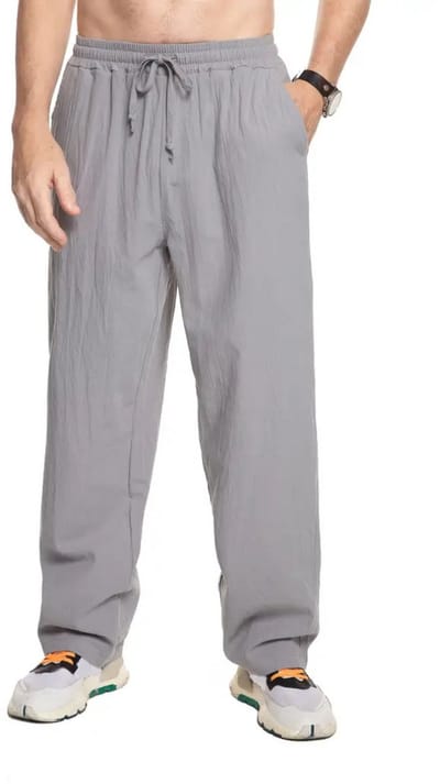 Livano Linnen Broek Heren - Zomerbroek - Volwassenen - Lange Broek - Pantalon - Strandbroek - Zomer - Ibiza Stijl - Grijs - Maat S