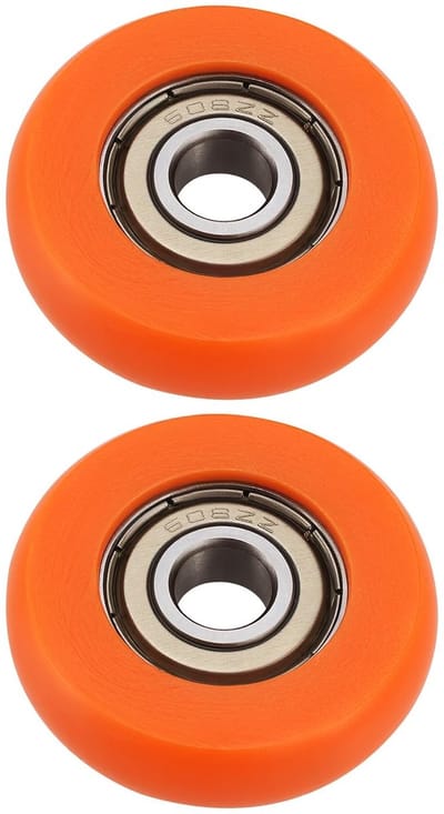 Dailygoods- Roeimachine Wiel - Buitendiameter 36mm - Breedte 10mm - Binnendiameter 8mm - Roestvrij Staal/Nylon - Laadvermogen 67kg - Rol