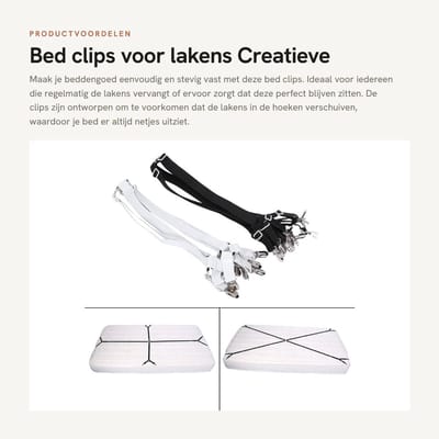 Dailygoods- Bedclips Hoogwaardige Elastische Bevestiging - 4-in-1 Ontwerp - Antislip - Verstelbaar - Geschikt voor Bedden - Sterke Grip - Bedlinnenclips