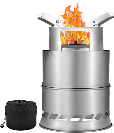 SnelShoppen - Outdoor Fire Bowl - Draagbare RVS Tuinhaard - Rookvrij - Hout of Pellets - Compacte Buitenhaard met Draagtas voor Tuin, Patio, Strand