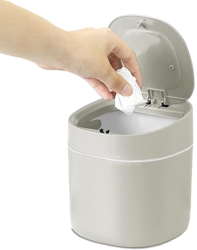 Kleine Vuilnisemmer met Deksel - Draagbare Afvalbak voor Keuken en Badkamer